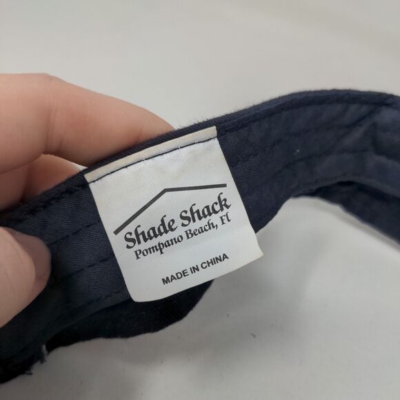 Shade Shack Men's Strapback Sun Visor Cap Hat Blue Embroidered Bradenton Beach - Picture 7 of 7